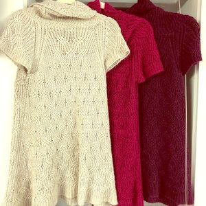 Lot of 3 Short-Sleeved Sweaters